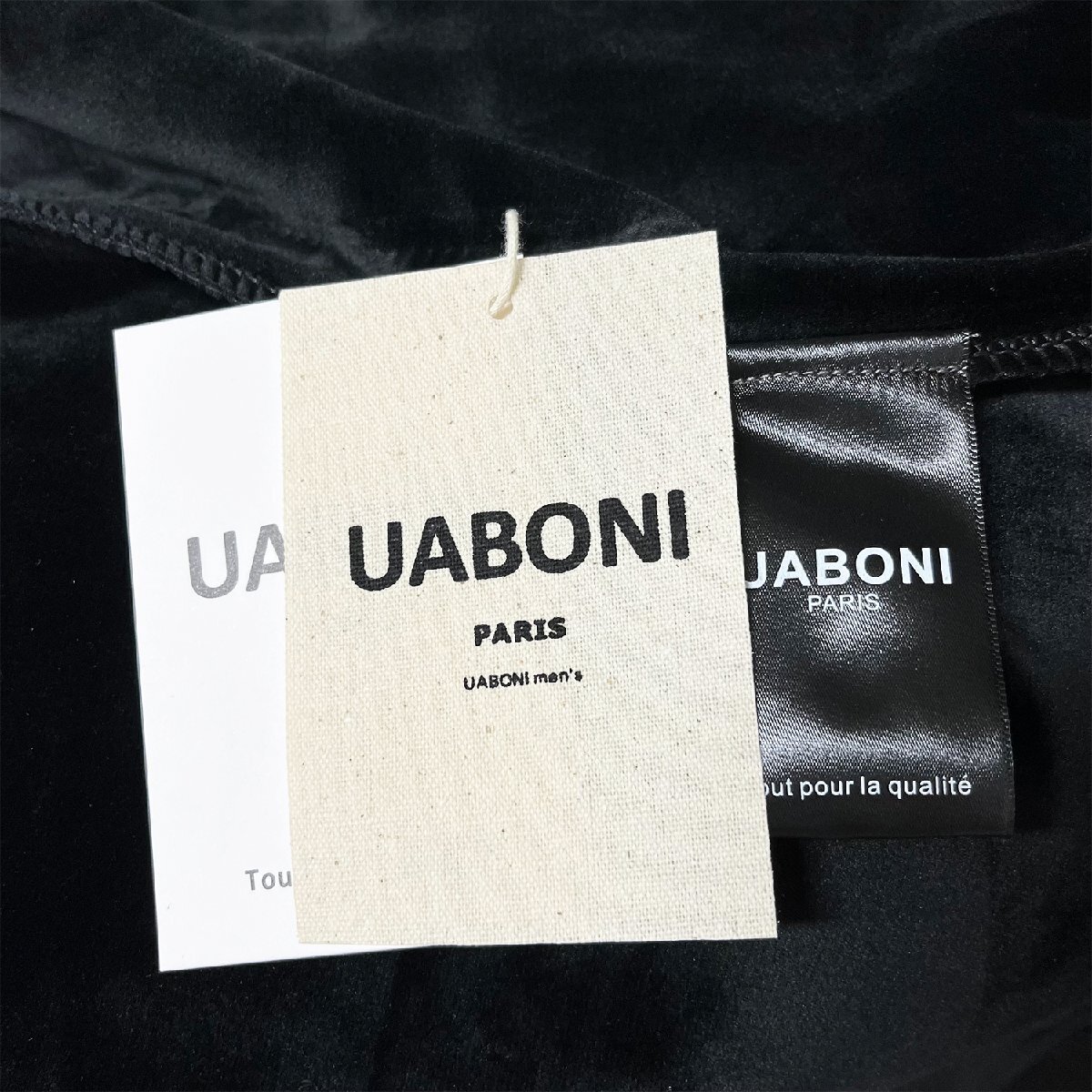 高級EU製＆定価5万◆UABONI*Paris*長袖ポロシャツ*ユアボニ*パリ発◆上質 暖かい 裏起毛 ソフト 切替 レトロ 定番 通勤 ビジネス L/48_画像10