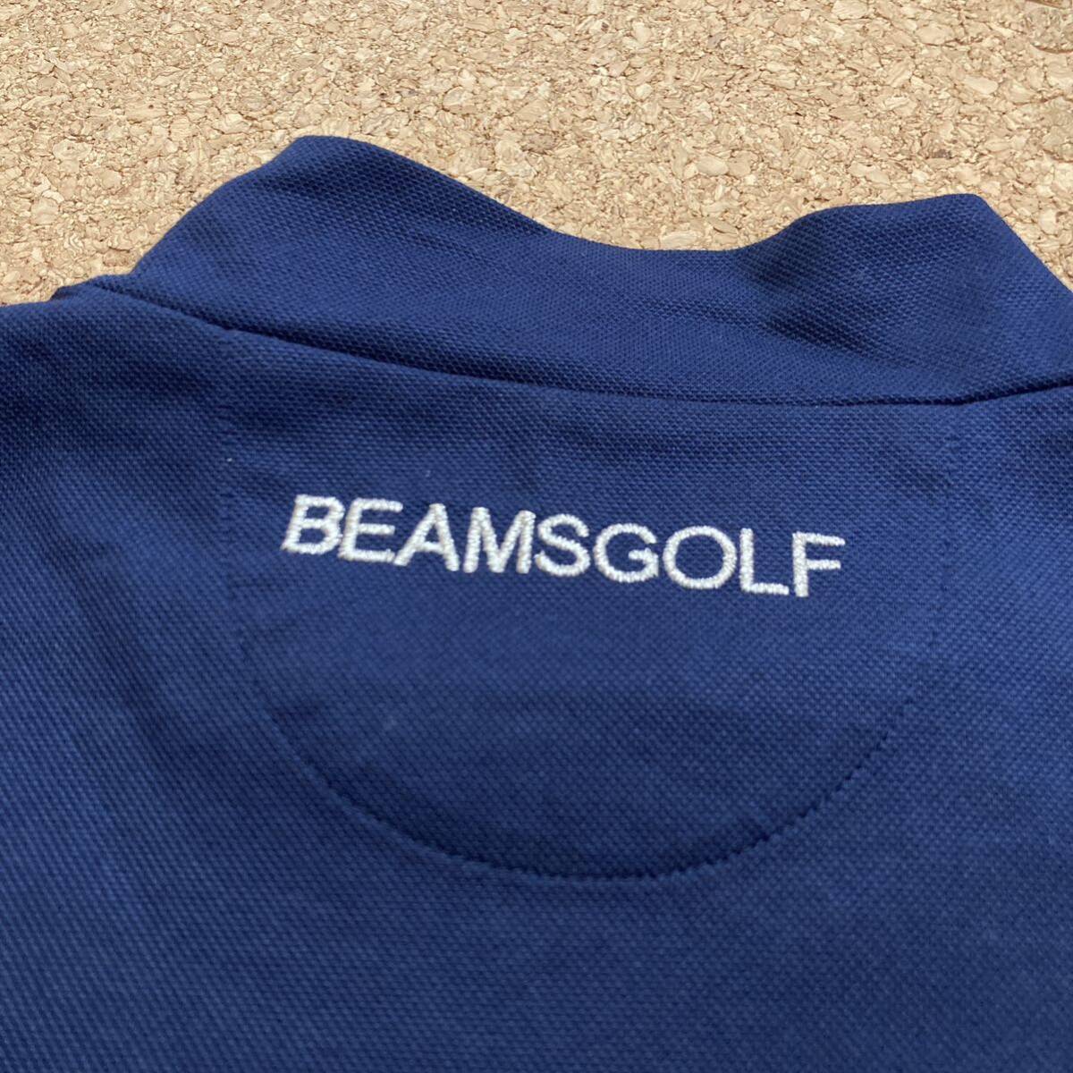 【未使用】ビームスゴルフ BEAMSGOLF ハイネック ネックモック タートル 半袖シャツ 半袖 ゴルフウェア GOLF golf ゴルフ Mレディース 紺
