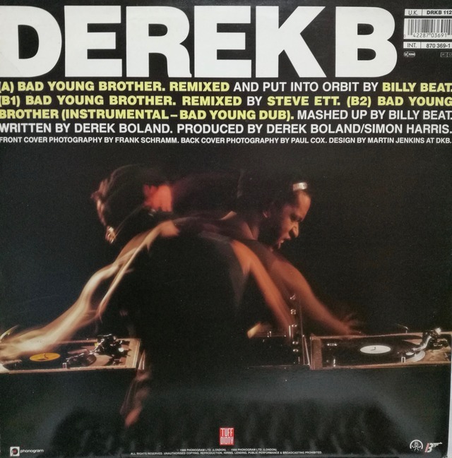 【廃盤12inch】Derek B / Bad Young Brothe_画像2