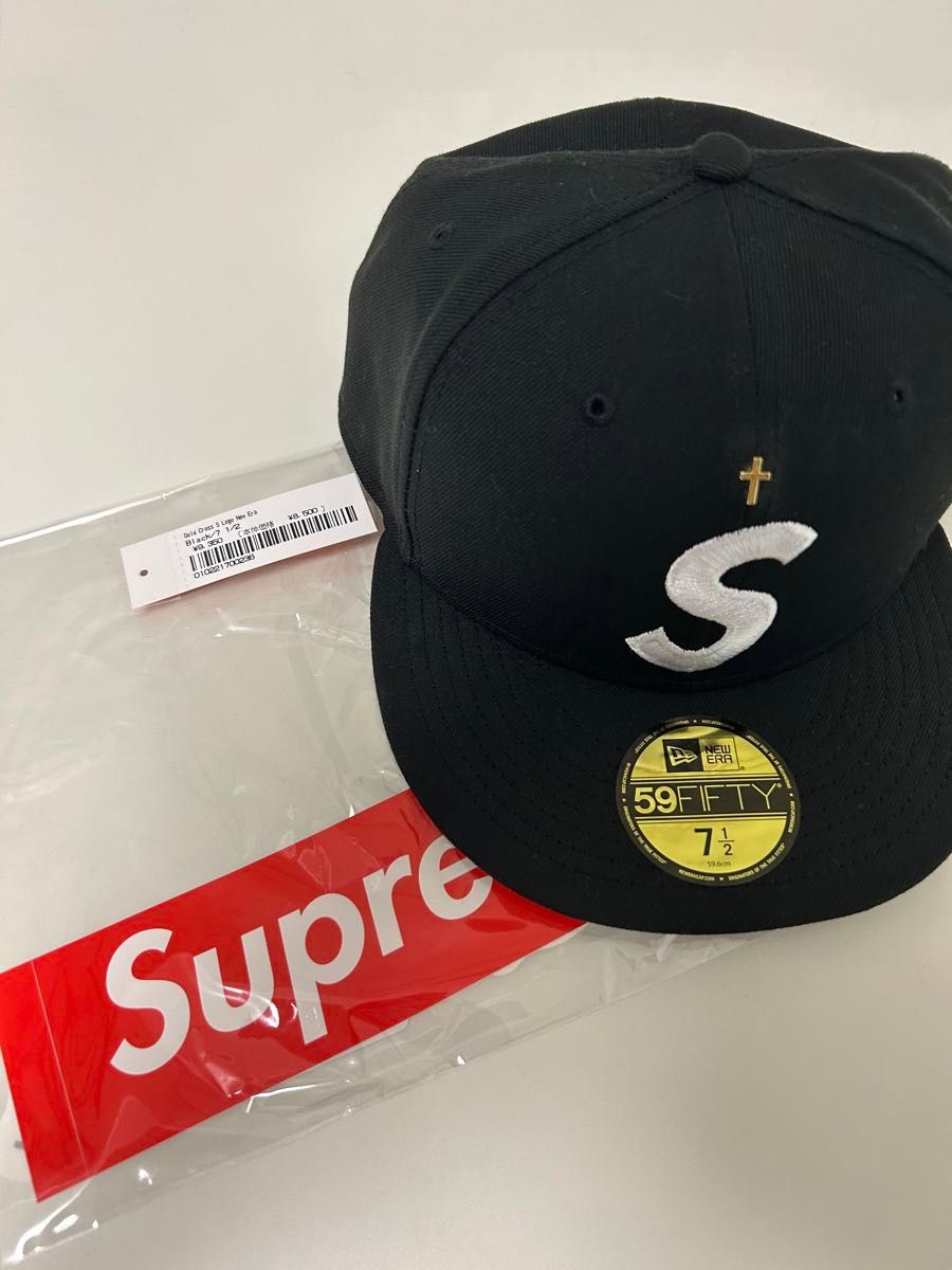 2024SS Supreme / シュプリーム　Gold Cross S LogoBlack 7 1/2 キャップ　帽子　美品　