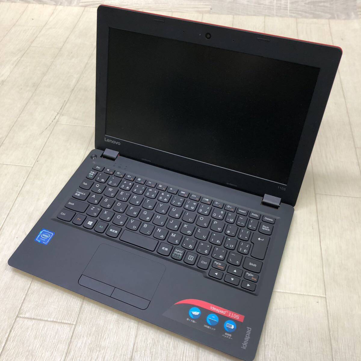 中古 初期化済み◎ Lenovo レノボ ideapad 110S-11IBR パソコン レッドｘブラック　赤ｘ黒　充電器・箱付　【72780df7】_画像2