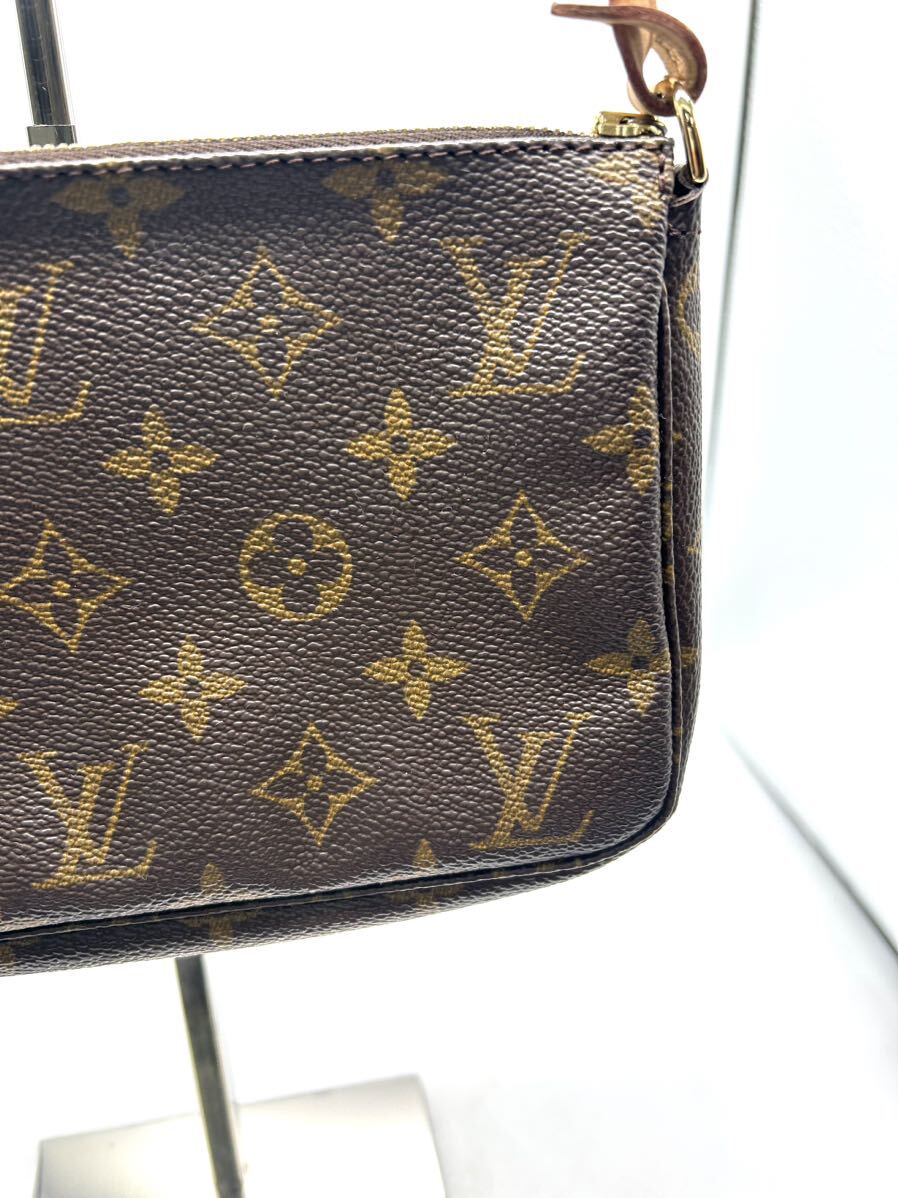 美品 LOUIS VUITTON ルイヴィトン M51980 モノグラム ポシェット アクセソワール アクセサリーポーチ ハンドバッグ_画像3