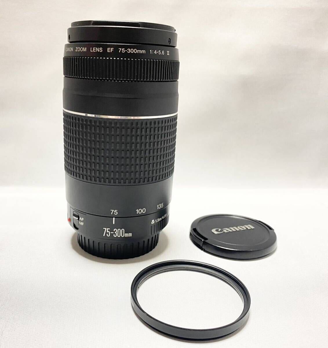 ★☆★ Canon EF 75-300mm F4-5.6 Ⅲ Lens キヤノン レンズ 完動 ◆レンズフィルター付き！_画像1