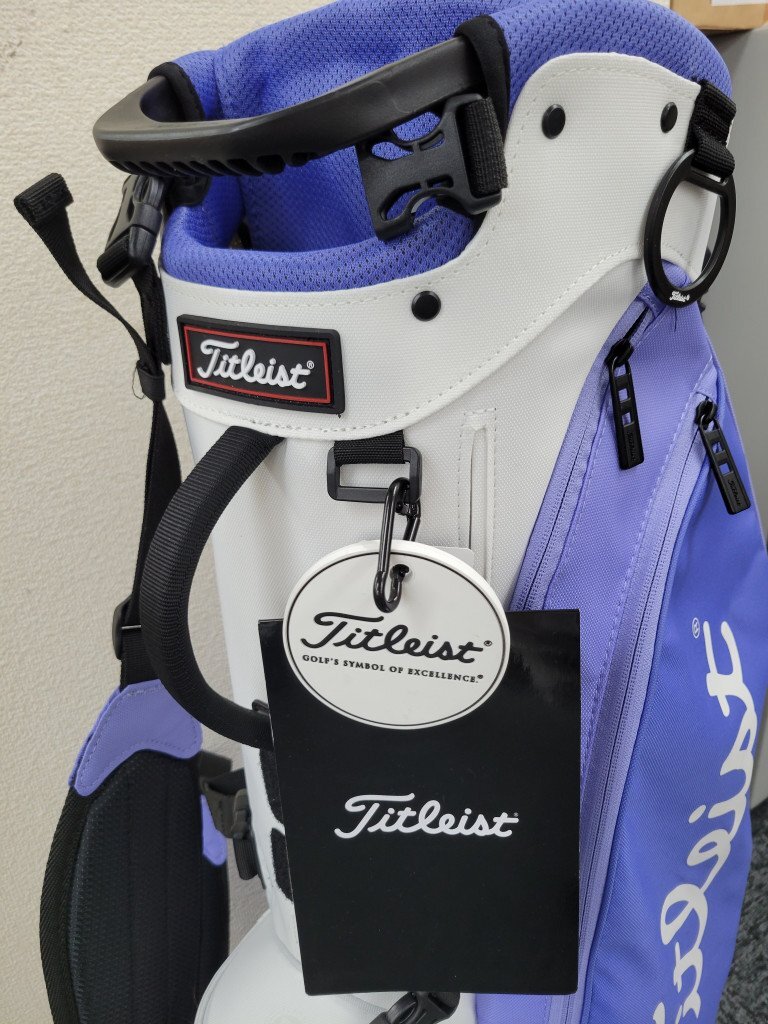 125562。Titleist タイトリスト キャディバッグ ゴルフバッグ スタンド フード付き ラベンダー ライトブルーの画像5