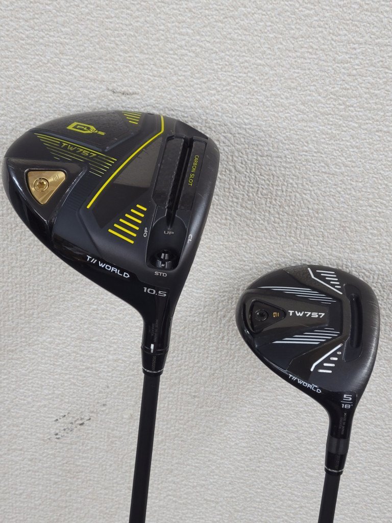 129079。HONMA ホンマ TW757 D PLUS ドライバー 1W/10.5° フェアウェイ 5W/18° カバー付き_画像1