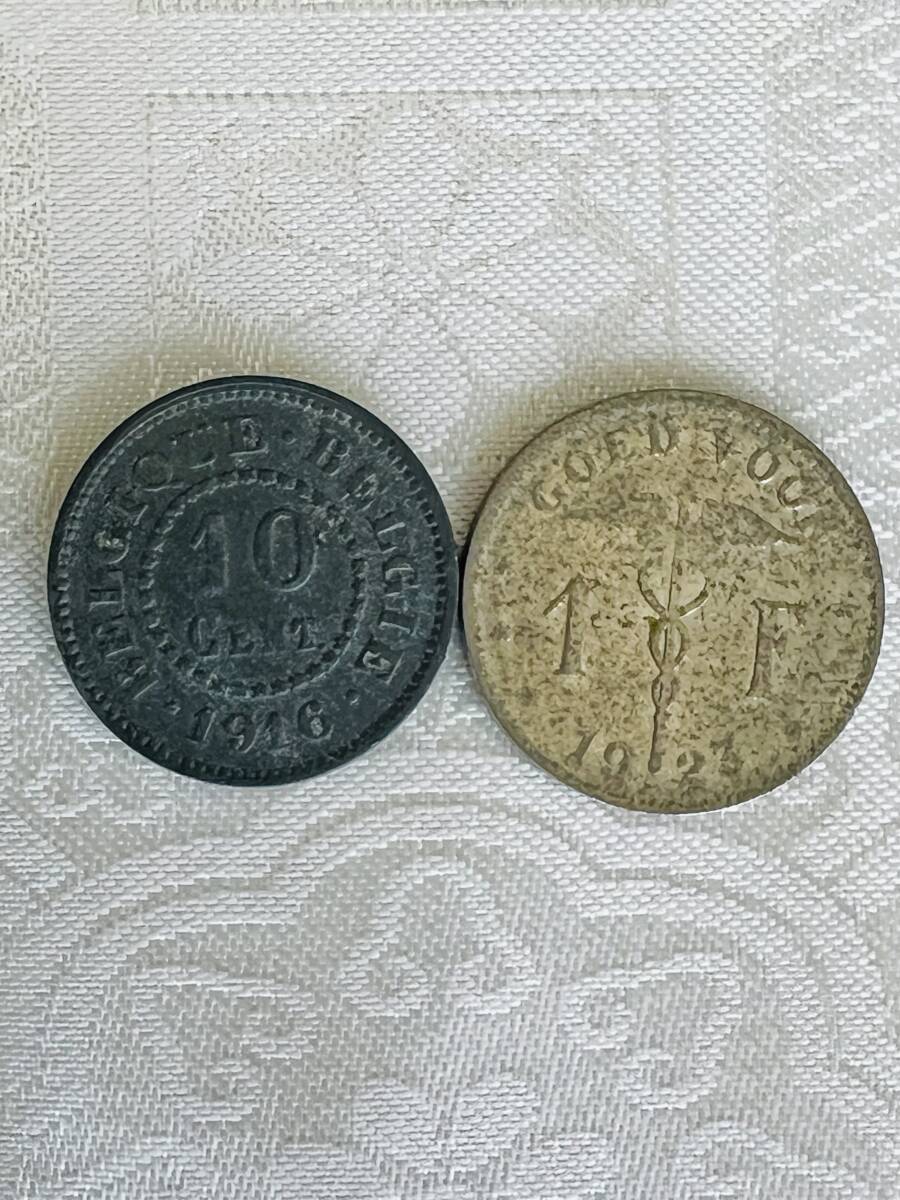 【家族私物】ベルギー　1900年代初頭　コイン　20枚おまとめ。25CEN、10CEN、5CES、1F、10CENT_画像9