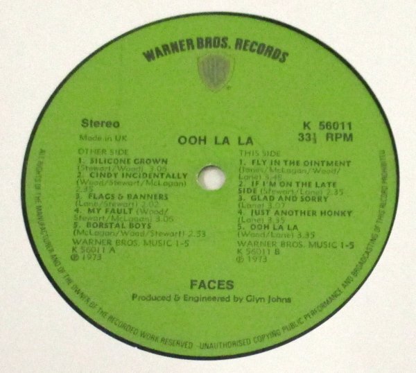 ☆彡 英國盤 Faces Ooh La La [ UK Original '73 Warner Bros. Records K 56011] Die-Cut Sleeve , with poster_画像5