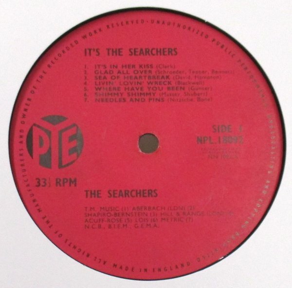 ☆彡 英國盤 The Searchers It's The Searchers [ UK mono '64 Original Pye Records NPL 18092] MAT 1 / 1_画像3