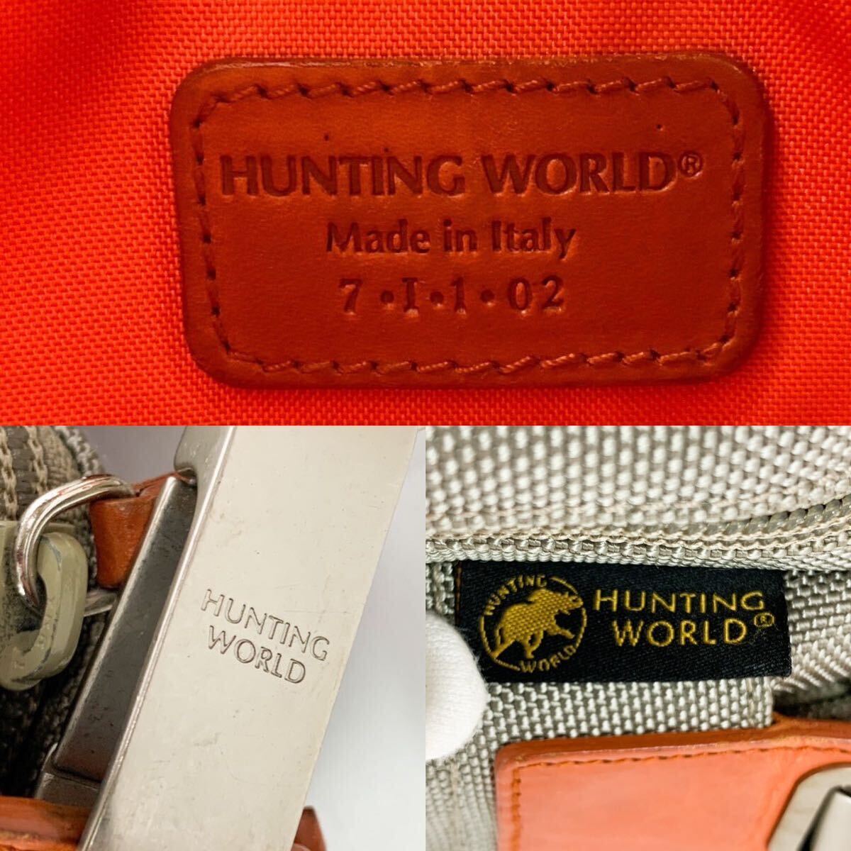 美品 HUNTING WORLD ハンティングワールド ショルダーバッグ メッセンジャー サコッシュ バリスティックナイロンメンズ ビジネス レザー_画像9