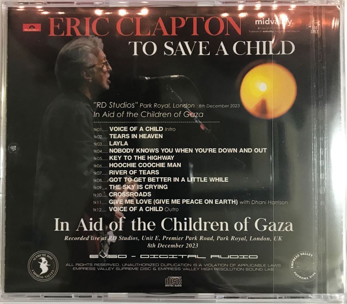ERIC CLAPTON - TO SAVE A CHILD （CD+ボーナスディスク）EMPRESS VALLEY / MID VALLEYの画像2