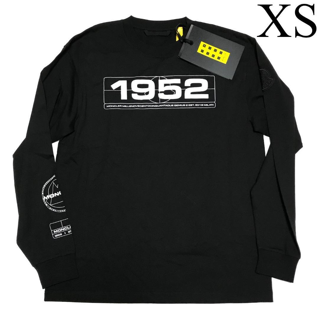 モンクレール 1952 ロンT　黒　XS　新品　本物　正規品　MONCLER GENIUS ジーニアス 長袖 Tシャツ ロゴ　袖ロゴ　ワッペン_画像1