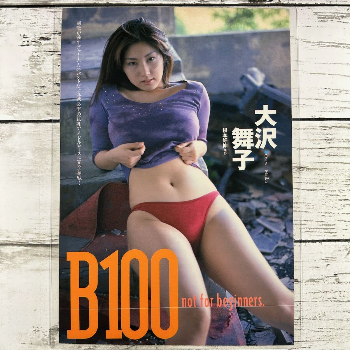 [高品質ラミネート処理][ 大沢舞子 ] プレイボーイ 2001年 雑誌 切り抜き 5P B5フィルム 水着 グラビア アイドル 芸能人 女優_画像2