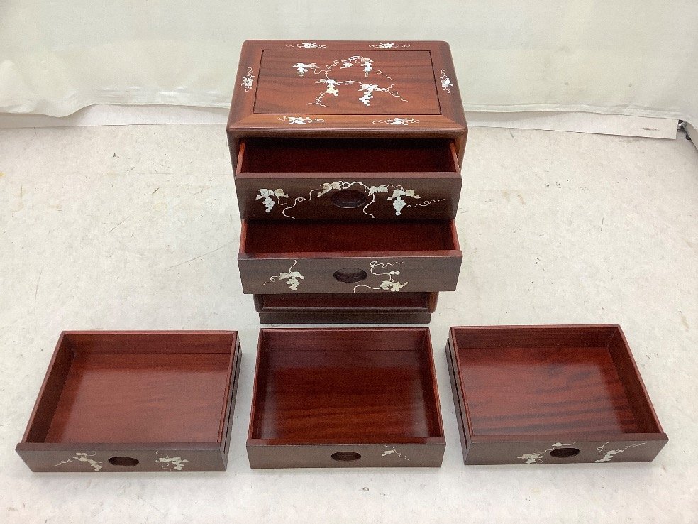  mother-of-pearl Mini chest / furniture / shelves / mother-of-pearl skill secondhand goods ACB