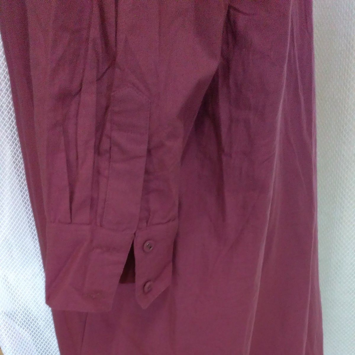 ワンピース 長袖　ピンク　綿100％　インド綿　新品未使用　大きいサイズ　ムラサキ　襟つき　ロングワンピース　ボタンワンピース