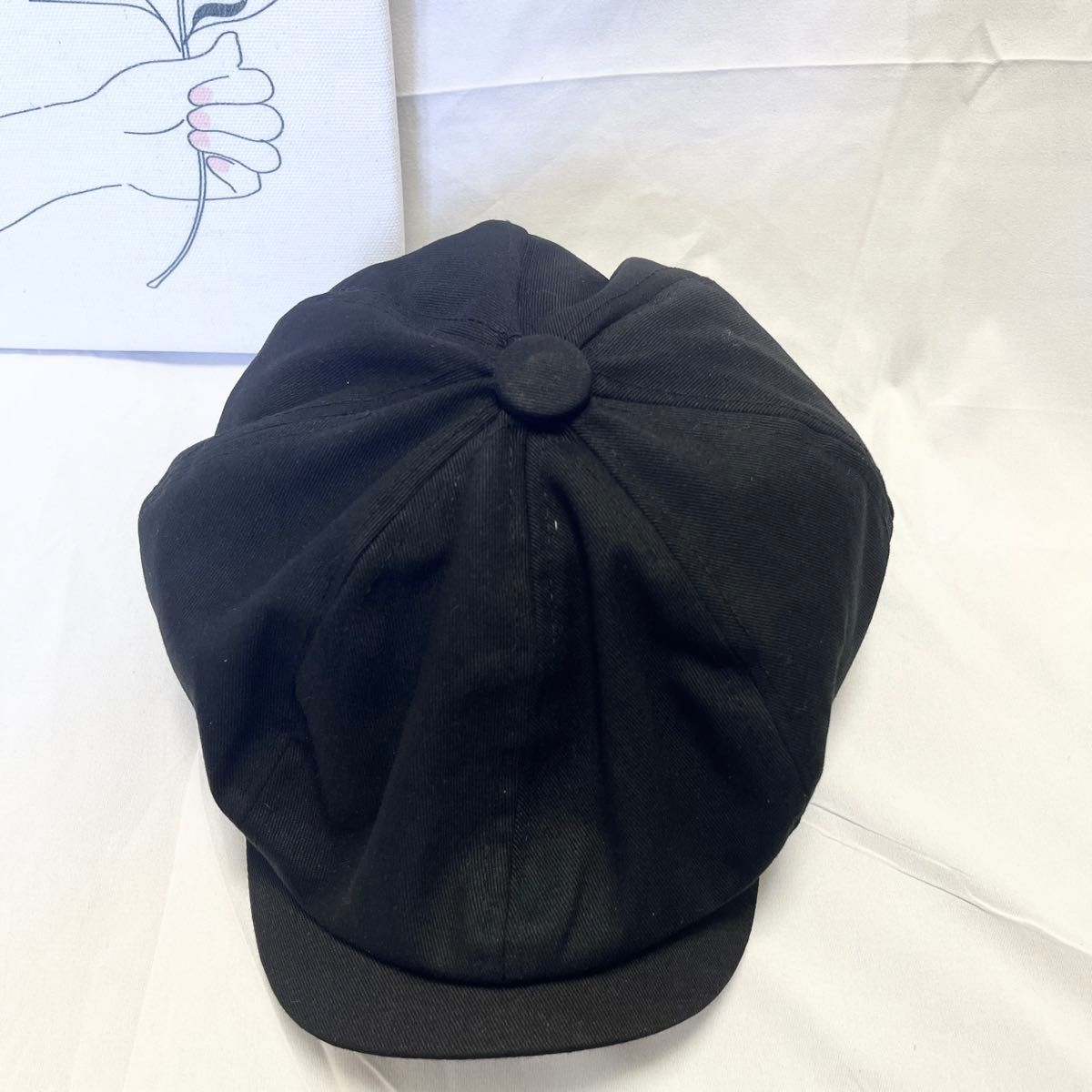 キャスケット ハンチング 黒 ブラック ユニセックス ハット オシャレ ベレー帽