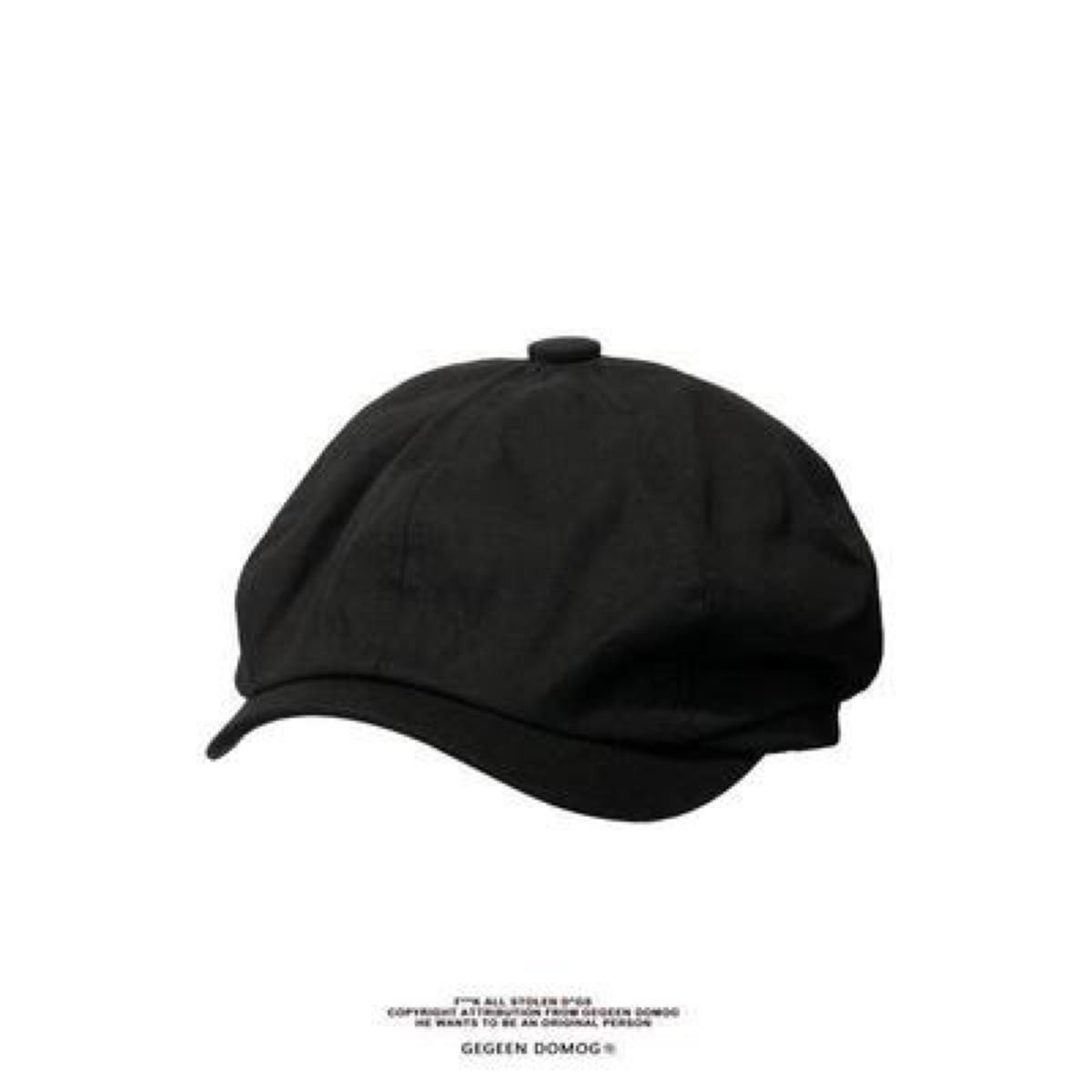 キャスケット ハンチング 黒 ブラック ユニセックス ハット オシャレ ベレー帽