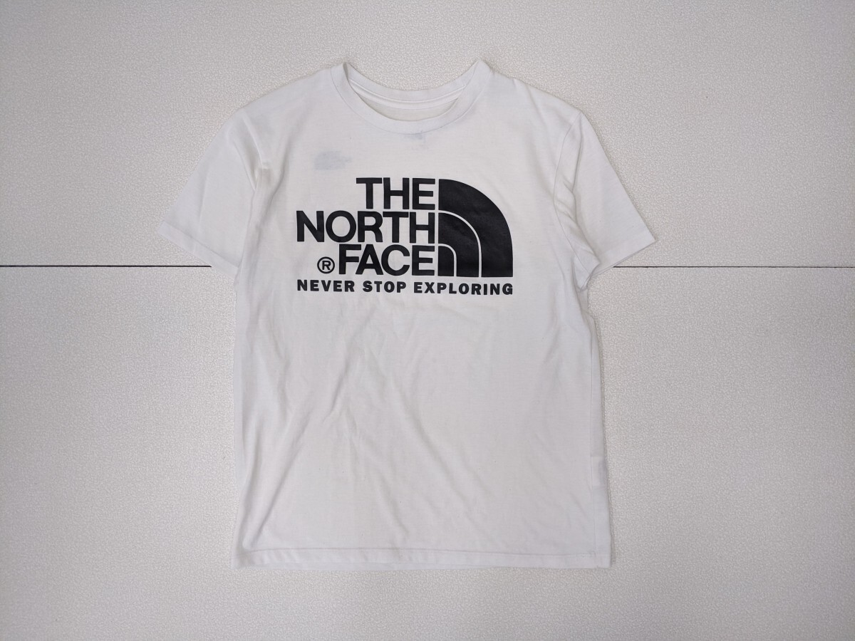 4．ノースフェイス NORTH FACE デカロゴ 半袖Tシャツ NT31504Z メンズM相当 白黒アウトドアx307_画像1