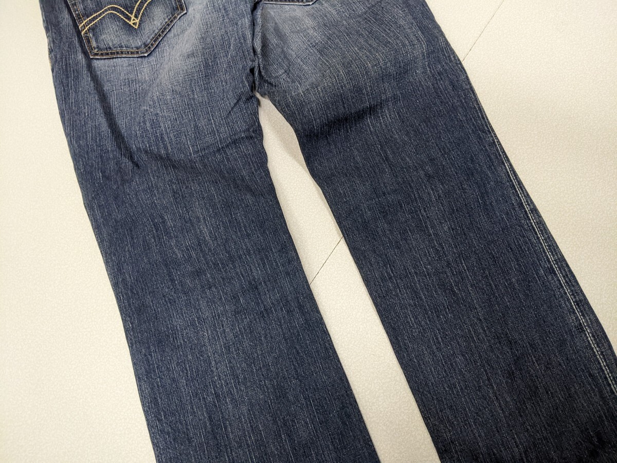 20．鬼ひげ リーバイス 鬼ハチノス 00s LEVI'S 506 ストレッチ デニム パンツ ジーンズ アメカジ ワーク オールド W33L32　ネイビーy303_画像8