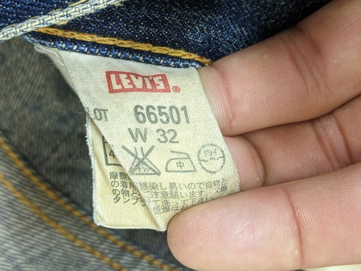 20．リーバイス 501XX ヴィンテージ復刻 66501 日本製 00s LEVI'S 鬼ヒゲ ハチノス 赤耳 セルビッチ デニム パンツ ジーンズ W32 y301_画像5