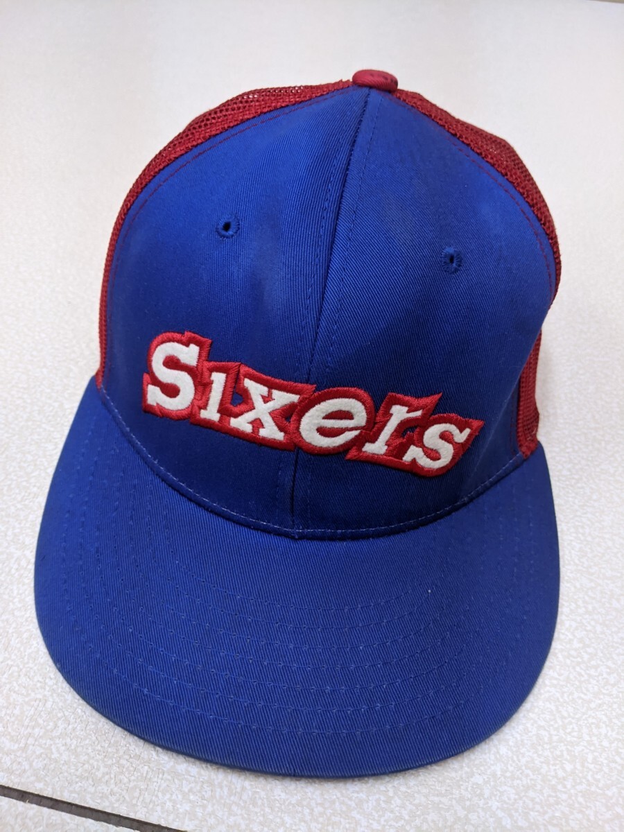 20.Reebok Reebok 76ers Sixers NBA сетчатая кепка зажим задний заменяемый тип синий красный белый x203