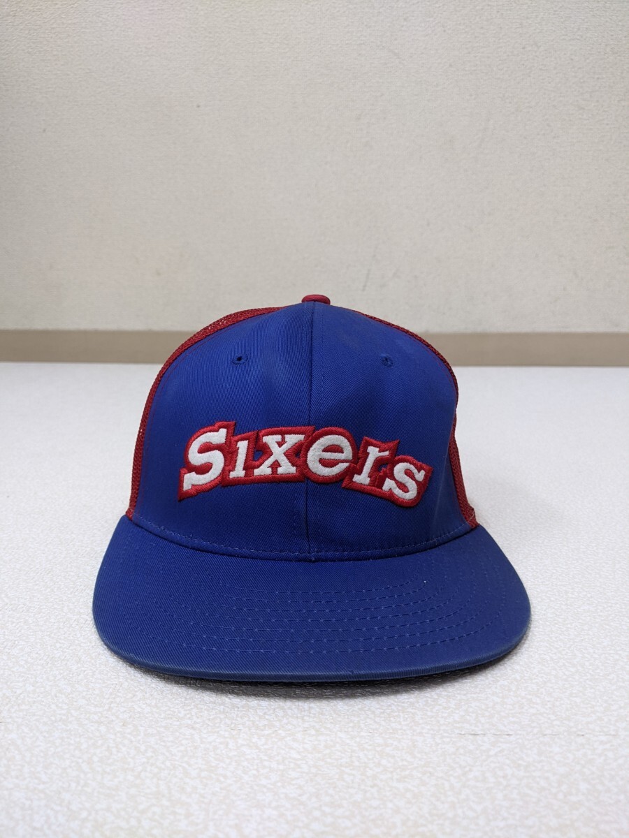 20.Reebok Reebok 76ers Sixers NBA сетчатая кепка зажим задний заменяемый тип синий красный белый x203