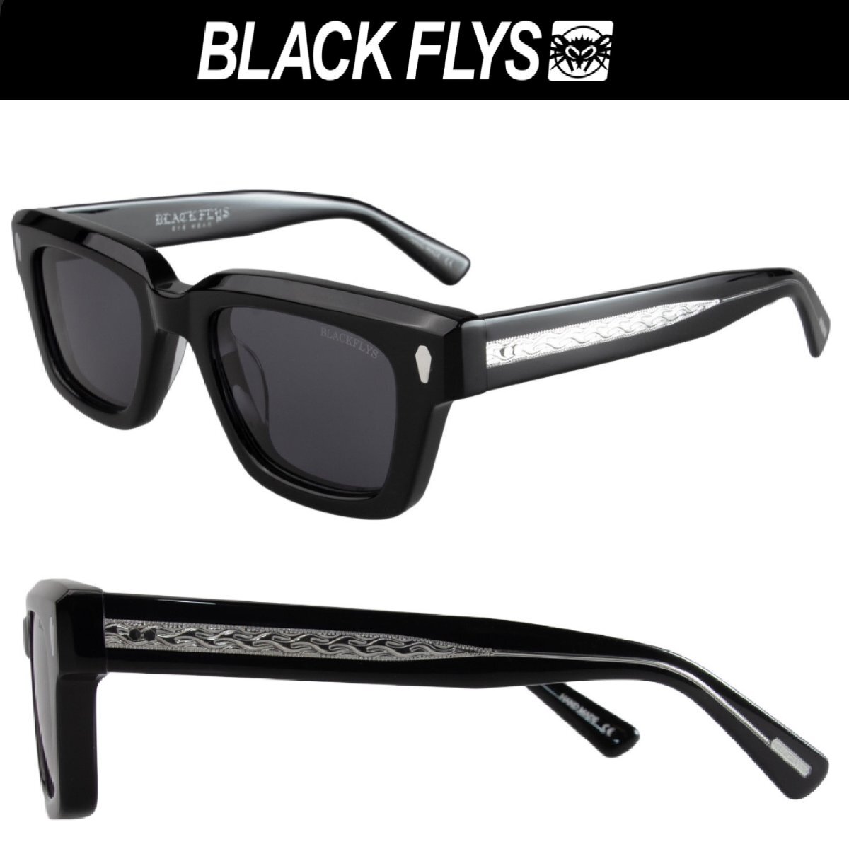 グレーレンズ ブラックフライ FLY DIABLO サングラス BlackFlys BLACK-SILVER/GREY_画像1