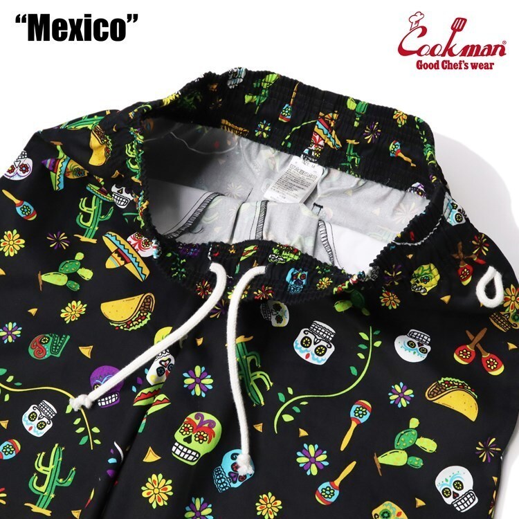 XLサイズ COOKMAN 短パン クックマン シェフショートパンツ Mexco Chef Short Pants メキシコ ブラックの画像6