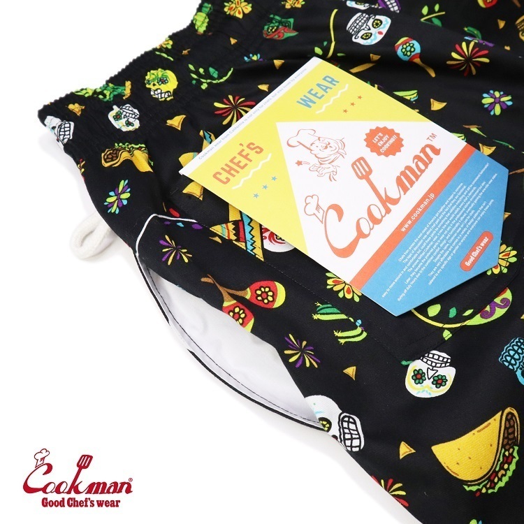 XLサイズ COOKMAN 短パン クックマン シェフショートパンツ Mexco Chef Short Pants メキシコ ブラックの画像4