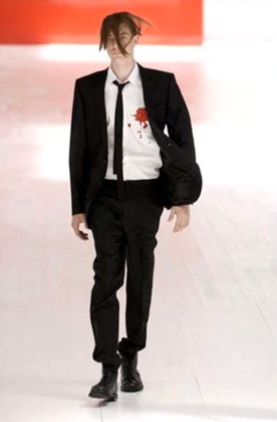 【レア】2002年AW エディ期 ディオールオム セットアップ スーツ 光沢 ブラック 46 / Dior Homme 黒 メンズ ジャケット パンツ スラックス_画像8