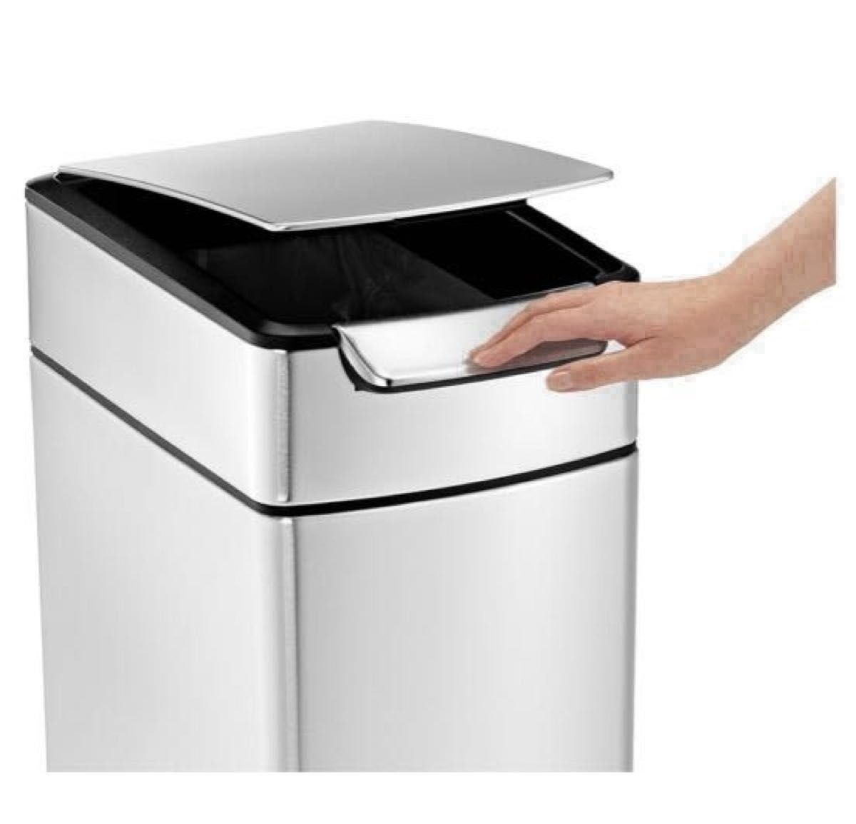 simplehuman スリムタッチバーダストボックス 40L シルバーステンレス CW2016 キッチン ゴミ箱 タッチ開閉 