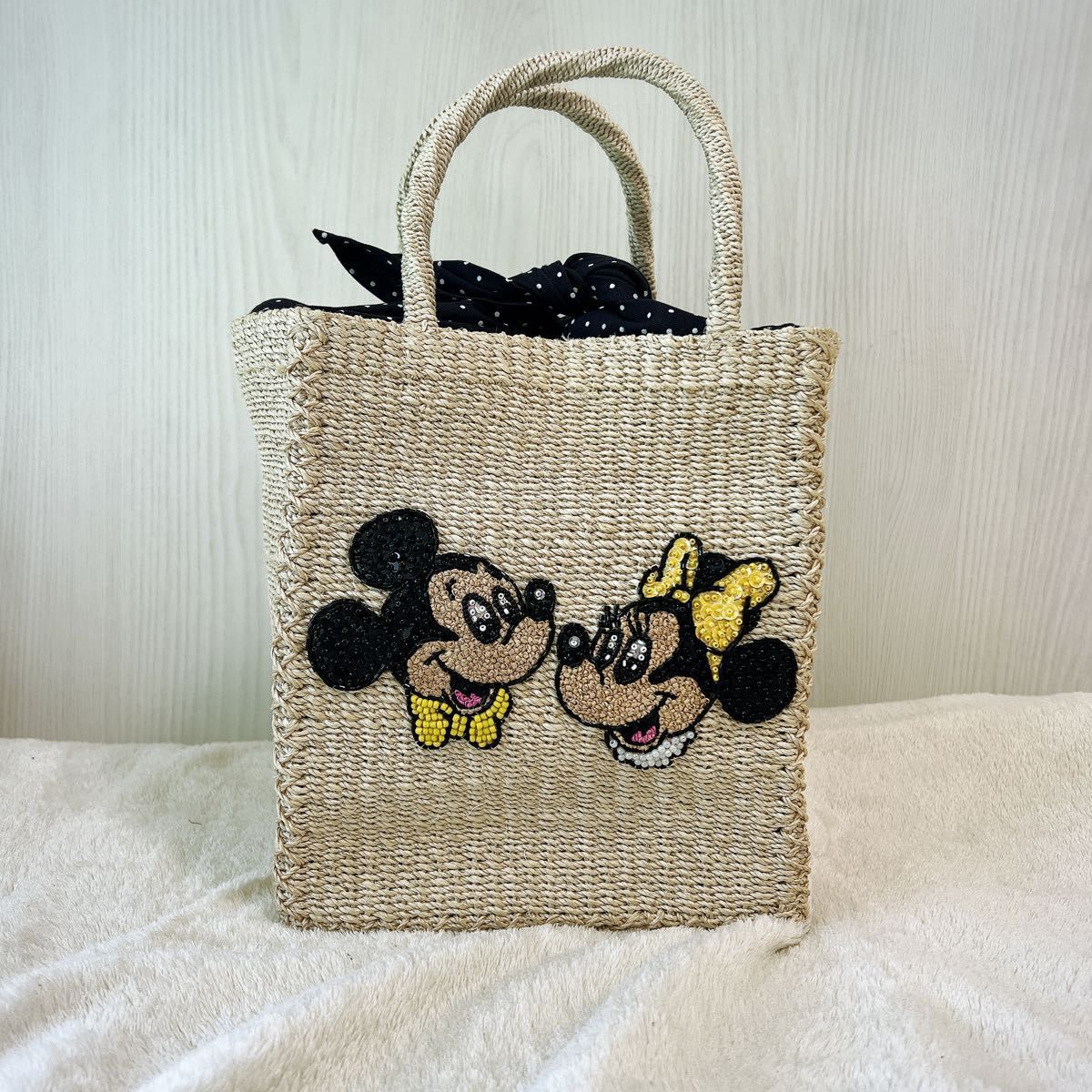 限定品】BEAMS BOY Disneyミッキーミニー45th別注かごバッグ 限定品】BEAMS BOY Disneyミッキーミニー45th別注かごバッグ