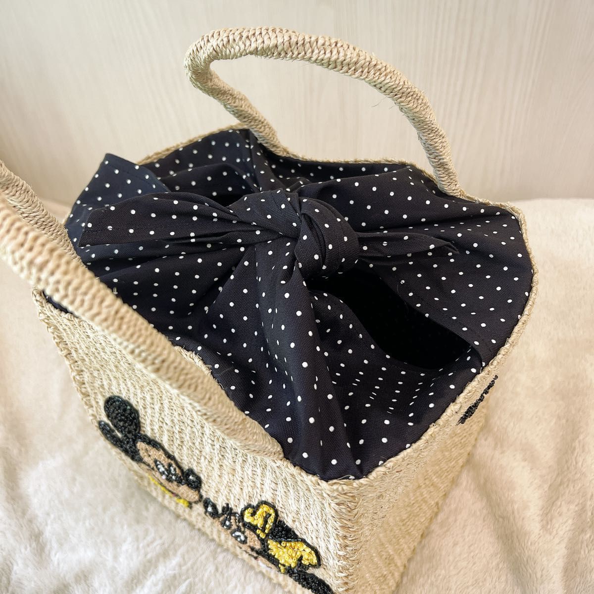 限定品】BEAMS BOY Disneyミッキーミニー45th別注かごバッグ 限定品】BEAMS BOY Disneyミッキーミニー45th別注かごバッグ