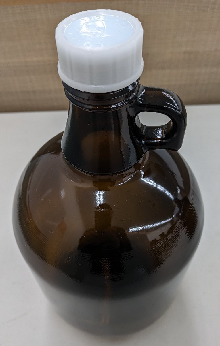 BIN1 ガロン瓶 茶色 褐色 花びん ガラス瓶 遮光瓶 3L 洗浄済 科学 レトロ 送料無料！_画像2