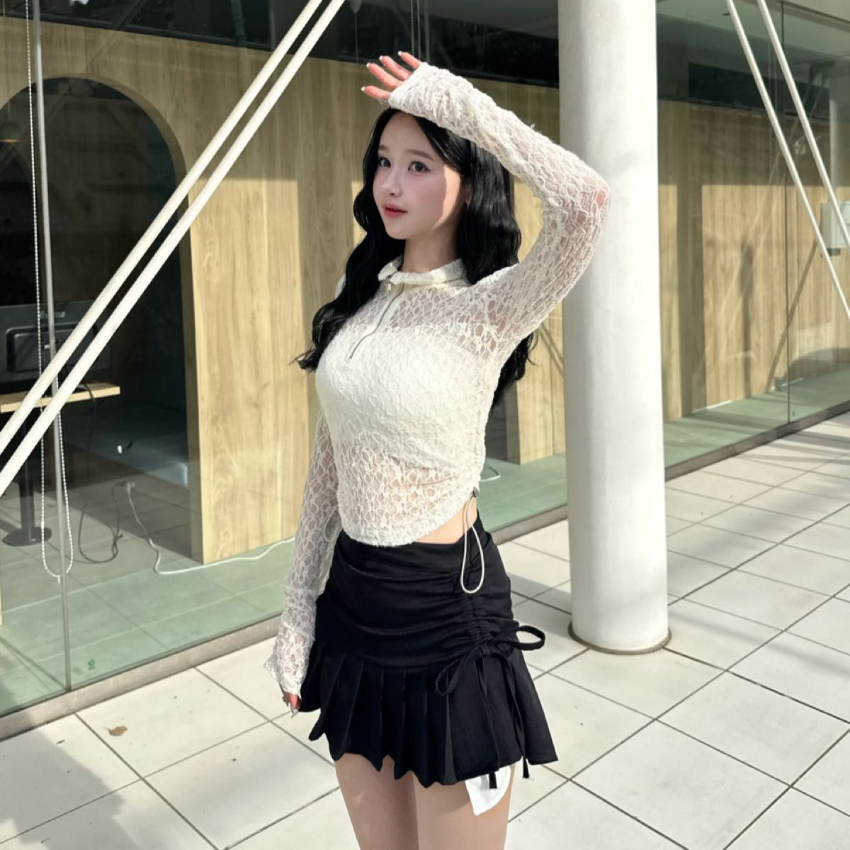 yilon イロン Blossom lace tops ホワイト yilon イロン Blossom lace tops ホワイト