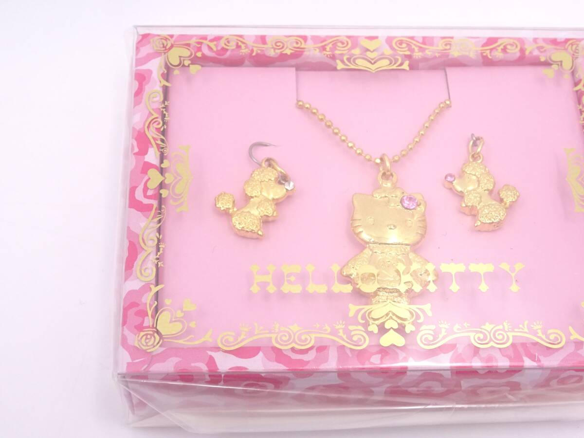 374[ unused goods ] Hello Kitty 27 anniversary 27th memory limitation poodle necklace earrings accessory Sanrio is .-...