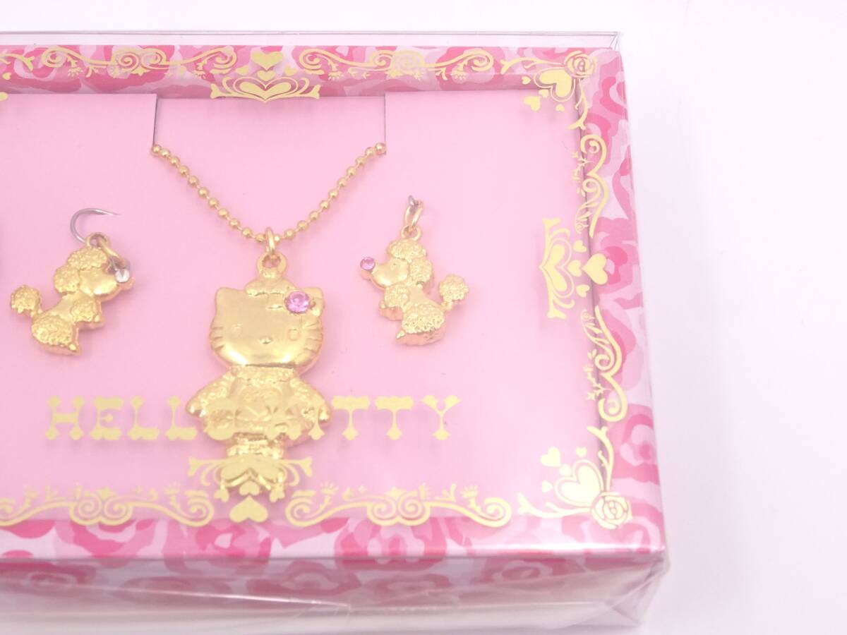 374[ unused goods ] Hello Kitty 27 anniversary 27th memory limitation poodle necklace earrings accessory Sanrio is .-...