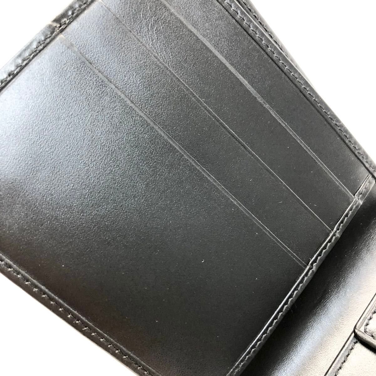 【極美品】　dunhill ダンヒル レザー 二つ折り 財布  ブラック