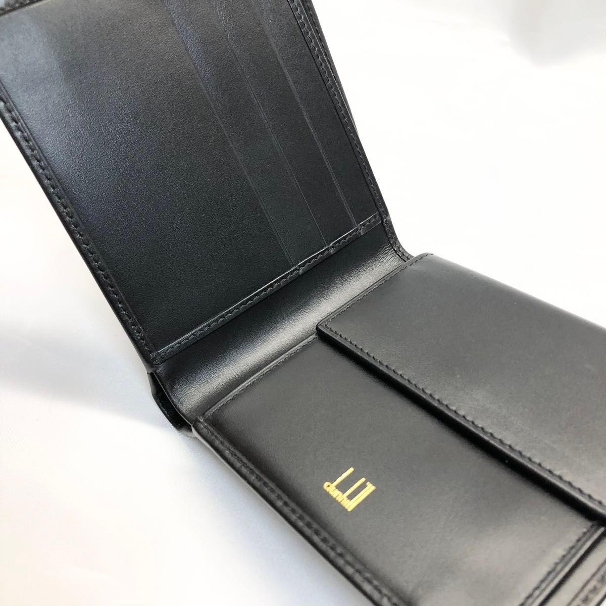 【極美品】　dunhill ダンヒル レザー 二つ折り 財布  ブラック