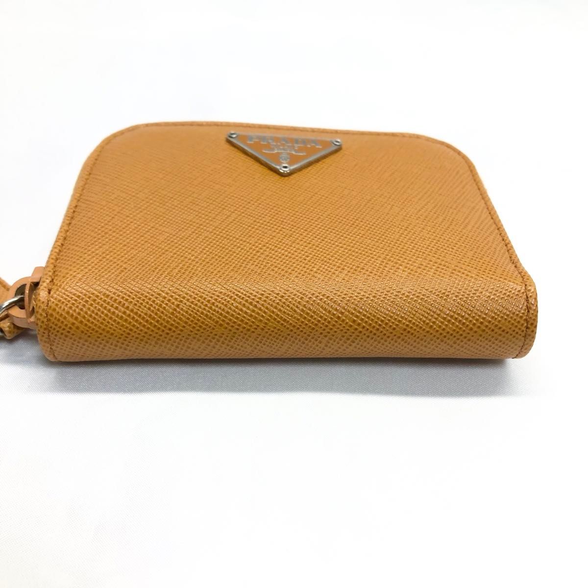 【極美品】　PRADA  三角ロゴプレート　コインケース　オレンジ　財布　