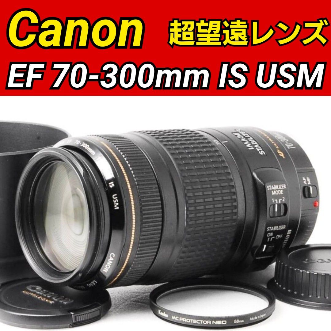 Canon EF 70-300mm F4-5.6 IS USM☆キヤノン望遠レンズ ズームレンズ 大人気 手ぶれ補正 高級レンズ