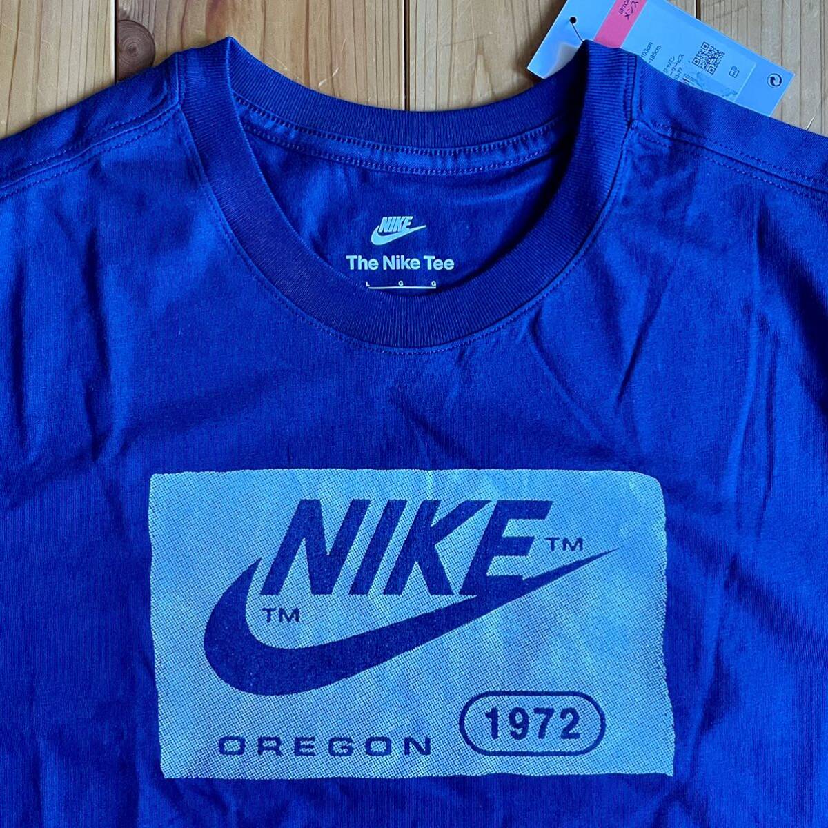 【即決・未使用新品・送料無料】ナイキ メンズL 半袖Tシャツ ネイビー 白 クラシック クルーネック コットン100％ Oregon 1972 NIKE