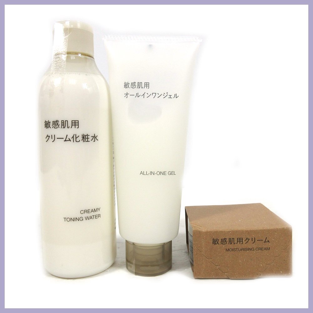 §* Muji Ryohin * sensitive . for cream face lotion 300ml* sensitive . for all-in-one gel 150g* sensitive . for cream 50g* total 3 point *