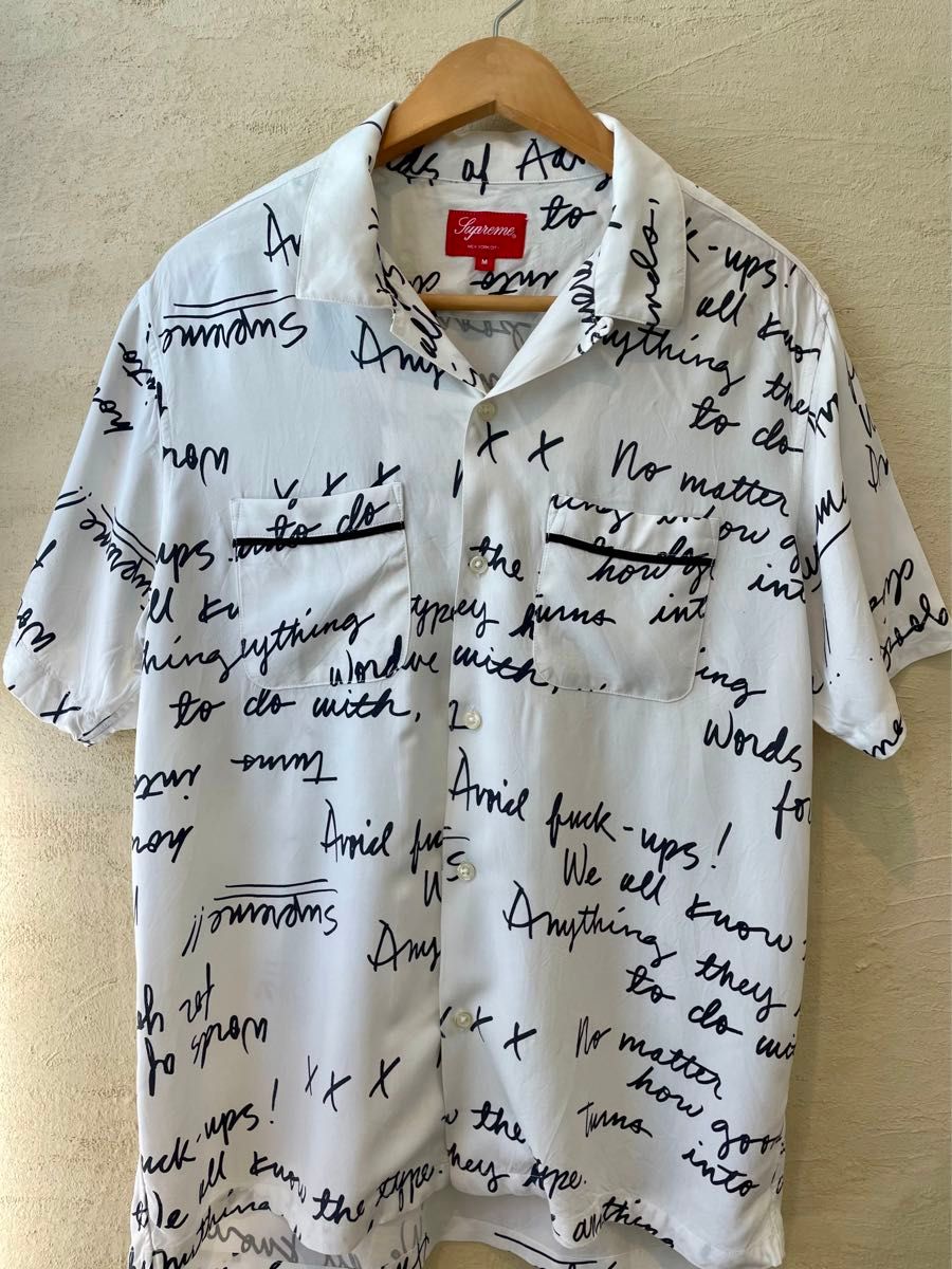 Supreme ‘Burroughs Shirt’レーヨン　バロウズ  Rayon M white 半袖　美品