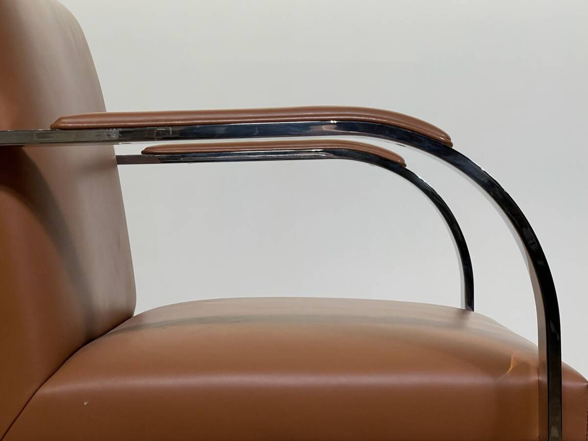 -od680.lKnoll шедевр Mies van der Rohe Collection общий натуральная кожа Brno Arm Chair Flat Barlnoru голубой no кожа arm стул Cassina