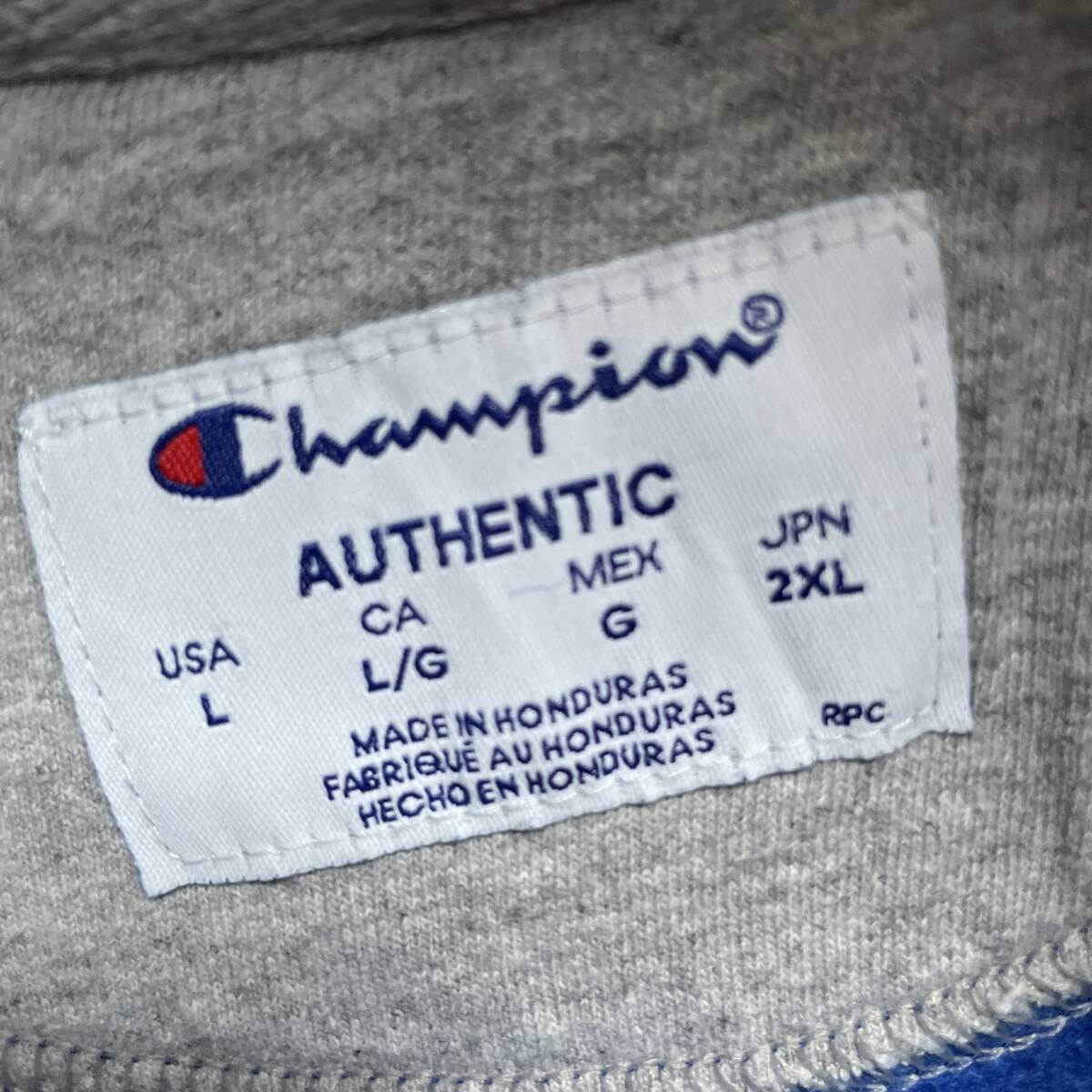 champion チャンピオン ワンポイントロゴ プルオーバー パーカー ブルー L_画像7