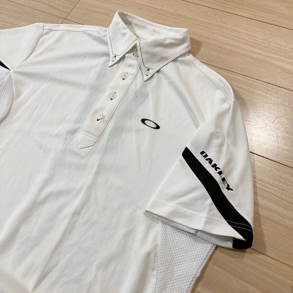 OAKLEY オークリー ゴルフウェア ボタンダウンシャツ ポロシャツ 半袖シャツ Lサイズ 白_画像4