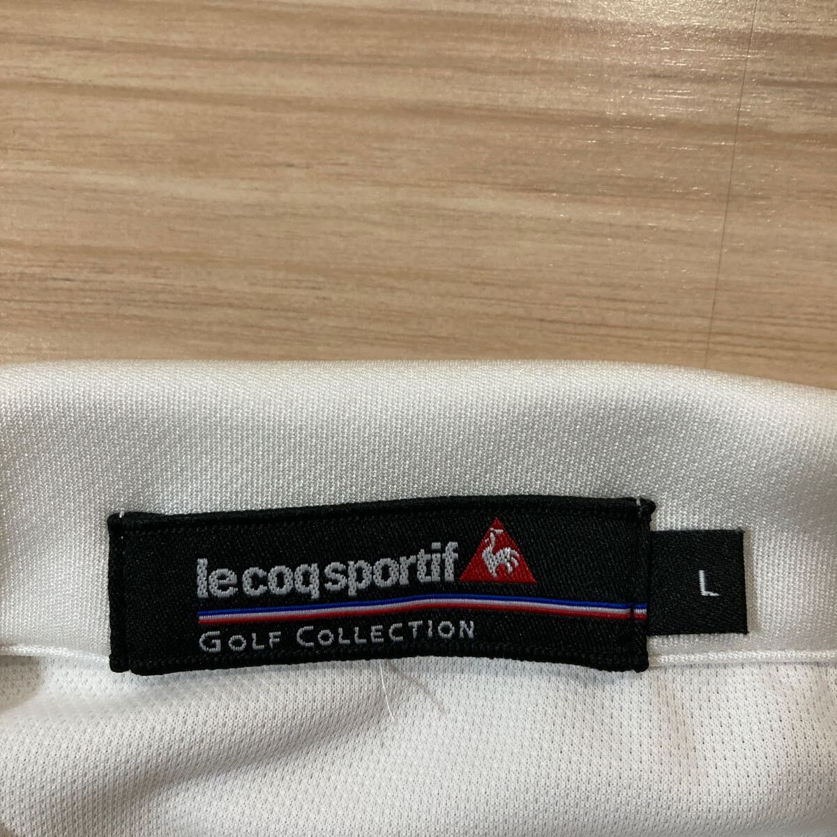 le coq sportif Golf Collection ルコックゴルフ ゴルフウェア ハーフジップシャツ 半袖シャツ Lサイズ 白_画像3