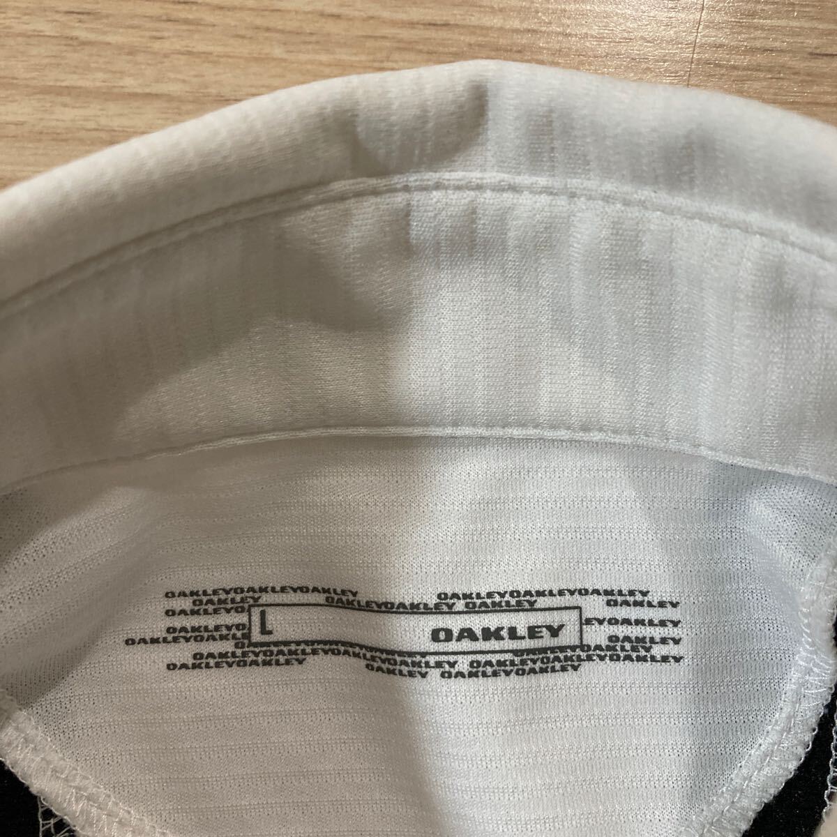 OAKLEY オークリー ゴルフウェア ボタンダウンシャツ ポロシャツ 半袖シャツ Lサイズ 白_画像5