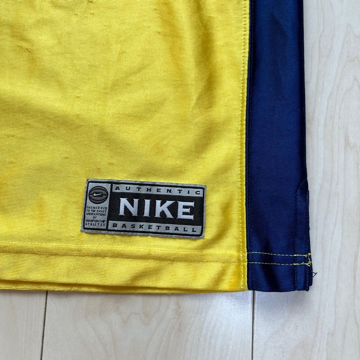 NIKE ナイキ 90s 銀タグ バスケットボール ユニフォーム バスケシャツ M 黄色 タンクトップ