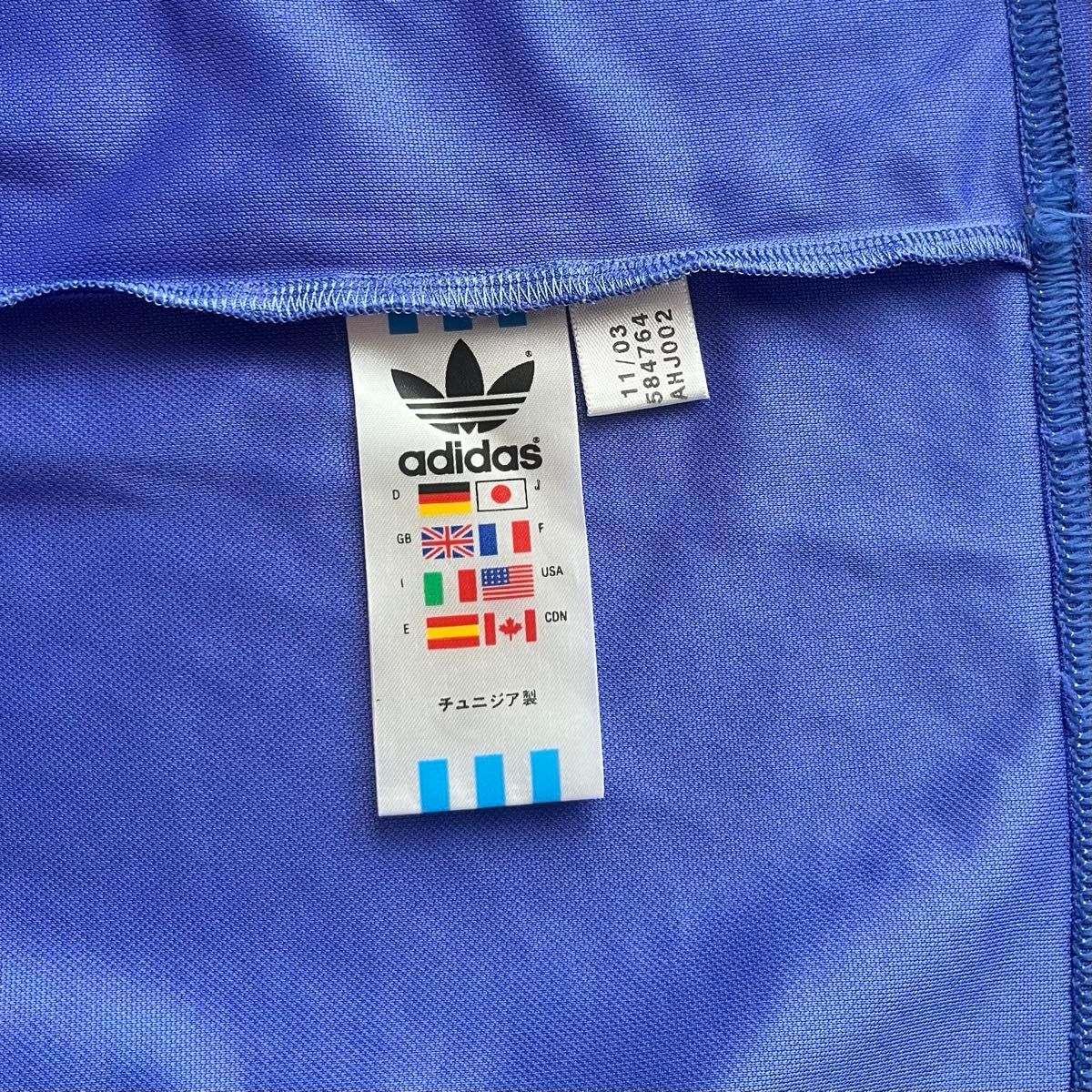 90s adidas アディダス レアルマドリード サッカーシャツ 襟付き 長袖 3ライン 万国旗タグ